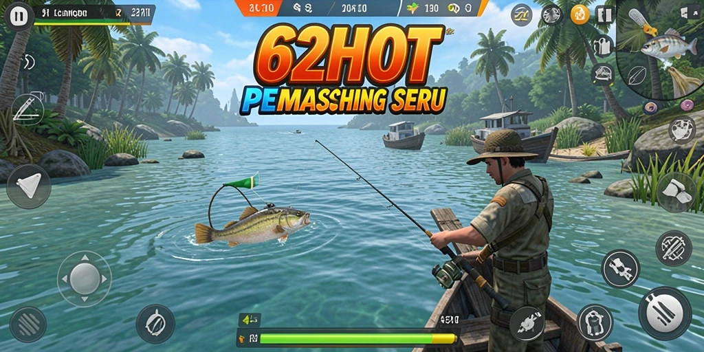 Tampilan gameplay <strong>62HOT</strong> yang memukau saat menangkap ikan besar.