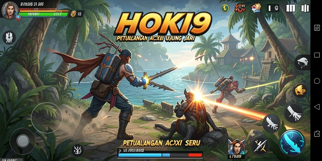 Tampilan menegangkan dari gameplay HOKI9 saat karakter bertarung.