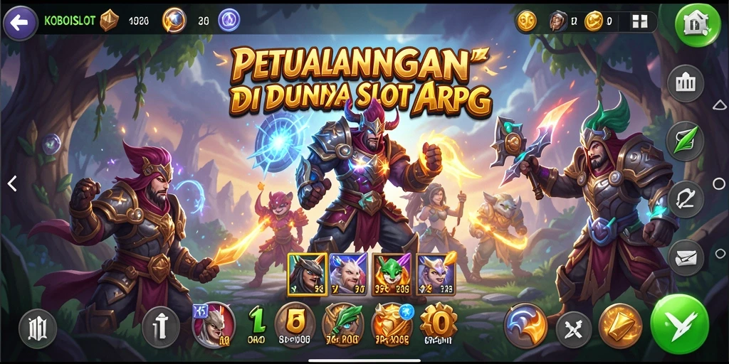 Tampilan gameplay menarik dari KOBOISLOT yang memadukan petualangan dan keberuntungan.