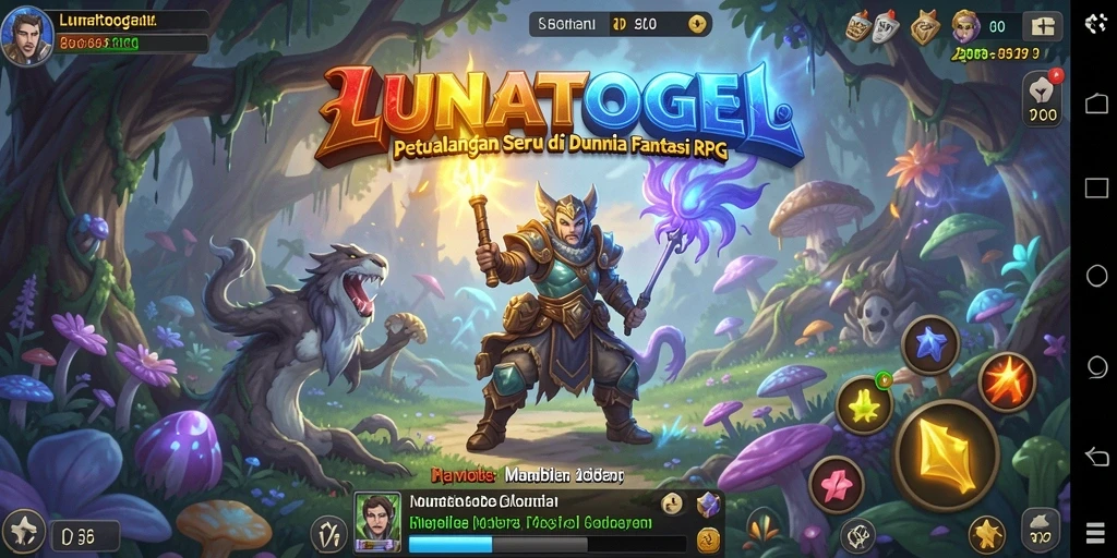 Screenshot menunjukkan aksi seru dalam gameplay RPG LUNATOGEL.