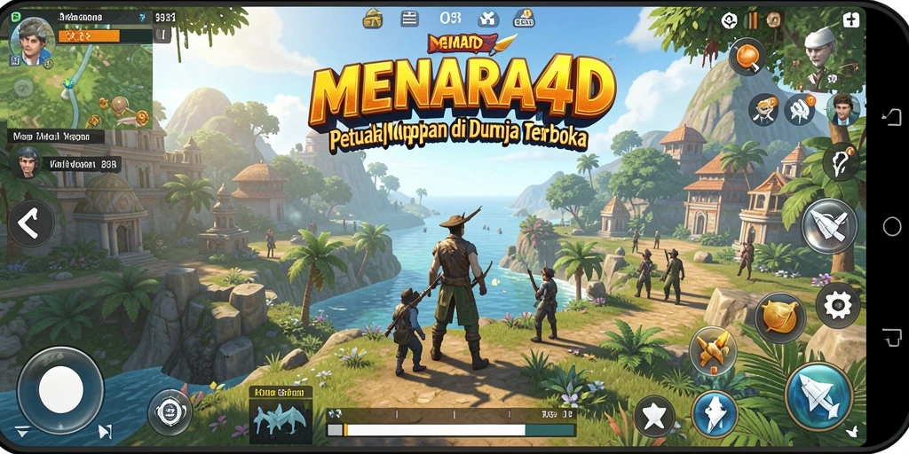Tampilan gameplay MENARA4D yang memukau di dunia terbuka.