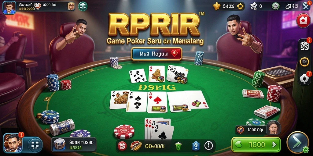 Tampilan gameplay RPRR yang seru saat bermain Poker.