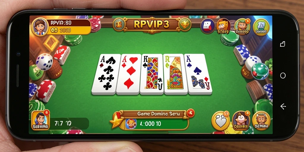 Screenshot gameplay RPVIP3 menampilkan pengalaman seru bermain Domino.